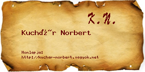 Kuchár Norbert névjegykártya